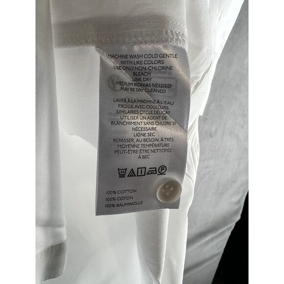 Anthropologie Maeve Long-Sleeve Midi Shirt Dress White Button Front Size Medium - Picture 12 of 12